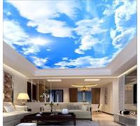 Papier Peint 3D Simplicité Fraîcheur Ciel Bleu Nuages Blancs Soleil | Facile à Installer Cette Décoration Luxueuse Est Idéale Pour un Bureau Salon une Chambre ou Mur Derrière le TV-400cm×280cm
