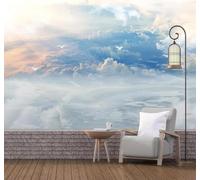 Papier Peint 3D Soleil Ciel Bleu Nuages Blancs Oiseaux En Vol Paysage | Facile à Installer Cette Décoration Luxueuse Est Idéale Pour un Bureau Salon une Chambre ou Mur Derrière le TV-250cm×170cm