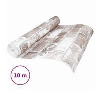 Papier peint 3d solide rayé - vidaXL - tissu non tissé - brique - 10 x 0 53 m - facile à couper 8353108