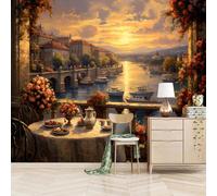 Papier Peint 3D Style Médiéval Européen,400x280cm Peinture À L'Huile De Paysage Photo Mural pour chambre à coucher, salon, canapé, arrière-plan TV
