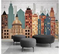 Papier peint 3D Veines De Bois Architecture Urbaine Restaurant Café | Textures Décoratives et Luxueuses Idéales Pour Les Bureaux Espaces de Travail Maisons Chambres Salons et Murs Tv-200cm×140cm