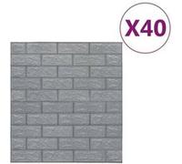Papier peint 3D - - Briques - Anthracite - 40 pcs - Adhésif - Imitation pierre