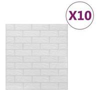 Papier peint 3D - vidaXL - Briques - Autocollant - Blanc - 70 x 77 cm - 10 pcs Blanc G