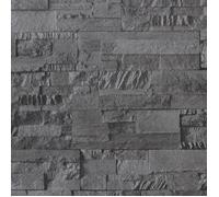 Papier peint 3D - vidaXL - Imitation pierre - Tissu intissé - 10 x 0,53 m - Noir