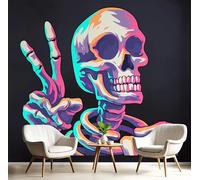 Papier Peint 3D Violet Crâne Personnalisé 250X170Cm Poster Geant Mural Panoramique Peinture Murale Interieur Personnages De Dessins Animés Pour Salon Chambre À Coucher D'Enfant Maison Décoration