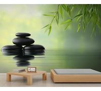Papier peint 3D Zen Stone de style chinois, décoration murale de méditation pour chambre d'enfant, salon, chambre à coucher, canapé, arrière-plan TV - 150 x 100 cm