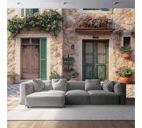 Papier Peint 400 x 280 cm Papier Peint Intissé Gros plan Ville Bâtiment Rebord de fenêtre Papiers Peints Panoramique Pour Salon Chambre Chambre D'Enfant Décoration Couleur imprimé Mural