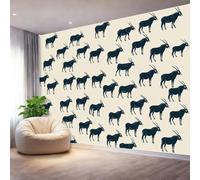 Papier Peint 400 x 280 cm, Papier Peint Panoramique Intissé Minimaliste Animaux Antilope du Tibet, Beige Décoration Murale Poster Tableaux Muraux Imprimé 3D Tapisserie Photo