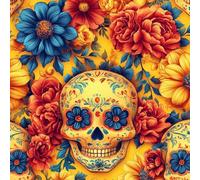 Papier Peint à Décoller et à Coller Jour Des Morts 40×300cm Fleurs De Crâne Du Jour Des Morts Amovible et Imperméable Décoratif Papier Peint Autocollant en Vinyle pour Salon Chambre à coucher