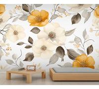 Papier peint à fleurs rustiques - Papier peint mural de fleurs naturelles - Poster personnalisé - Poster mural panoramique massif (non autocollant)