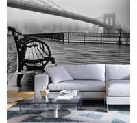 Papier peint A Foggy Day on the Brooklyn Bridge-Taille L 350 x H 245 cm Imprimé