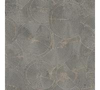 Papier peint à motifs graphiques Profhome 379004-GU papier peint intissé légèrement texturé avec un dessin graphique brillant noir or gris 5,33 m2