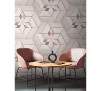 Livingwalls Travel Styles Papier peint non tissé - Papier peint abstrait blanc et crème - Papier peint mural classique pour différentes pièces - 1,59 m x 2,80 m