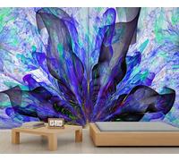 Papier Peint Abstrait Coloré à Fleurs pour Chambre de Fille Motif Floral Multicolore Art Abstrait Fumée pour Salon Chambre à Coucher 300 X 210 cm