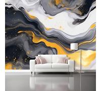 Papier Peint Abstrait Fluide Texture marbrée Lignes 300 x 210 cm Panoramique Peinture Murale Interieur pour Salon Chambre à Coucher D'Enfant Maison Décoration Murale Coloré