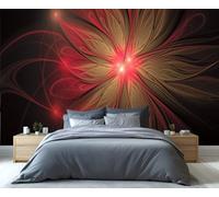 Papier Peint Abstrait Motifs de Points Lumineux Lignes et Courbes pour Chambre à Coucher Décoration Murale Noire pour Salon Motif Abstrait de Fleurs Rouges et Brunes 400 X 280 cm