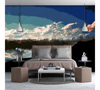 Papier peint abstrait Paysage du ciel en soie 250 × 160 cm