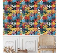 papier peint adhesif 44 X100Lcm Puzzle Esthétique Coloré papier peint enfant Effet 3D réaliste, ajoute du caractère à n’importe quelle pièce - sans colle ni poussière Z263546