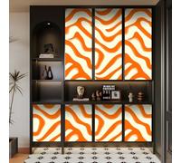 papier peint adhesif 44 X100Lcm Texture Géométrique Orange colle papier peint Revêtement décoratif style vintage pour un salon chaleureux ou une chambre cocooning Z263481