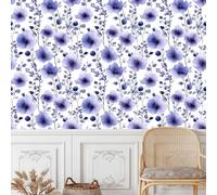 papier peint adhesif 44 X300Lcm Vigne à Fleurs Violettes papier peint brique Revêtement mural autocollant idéal pour appartement ou chambre, facile à poser et repositionner Z261194