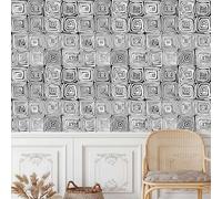 papier peint adhesif 44 X500Lcm Texture Géométrique En Noir Et Blanc papier peint adhesif meuble Décoration murale pratique pour cuisine ou salle à manger, résistante et facile à installer Z260530