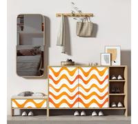 papier peint adhesif 44 X500Lcm Texture Géométrique Orange papier peint fleuri Revêtement autocollant au style naturel, idéal pour chambre adulte ou espace détente Z263471