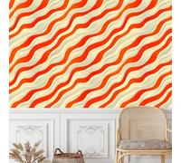 papier peint adhesif 44 X500Lcm Texture Géométrique Orange papier peint fleuri Revêtement autocollant au style naturel, idéal pour chambre adulte ou espace détente Z263491