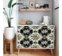 papier peint adhesif 44 X500Lcm Texture Géométrique Rétro papier peint fleuri Revêtement autocollant au style naturel, idéal pour chambre adulte ou espace détente Z260689