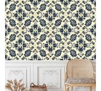 papier peint adhesif 44 X500Lcm Texture Géométrique Rétro papier peint fleuri Revêtement autocollant au style naturel, idéal pour chambre adulte ou espace détente Z260709