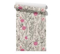 Papier Peint Adhesif, Fleurs, Impermeable, WC, Salon, Placard, Tiroir