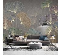 Papier Peint Adhesif,Gris Abstrait Rayures Ginkgo Biloba Luxe Grand Papier Peint Auto-Adhésif Décoller Et Coller Papier De Contact Détachable Vinyle Mural Adapté Au Salon Décoratif De La Chambre,300