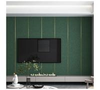 Papier Peint Adhésif Lin, Rouleau de Isolation Thermique Autocollant à L'humidité et Imperméable, Coussin Mural 5mm Réduction du Bruit Isolation, Papier Peint Imperméable(Vert,5Roll)