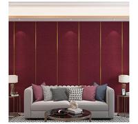 Papier Peint Adhésif Lin, Rouleau de Isolation Thermique Autocollant à L'humidité et Imperméable, Coussin Mural 5mm Réduction du Bruit Isolation, Papier Peint Imperméable(Rouge,1Roll)