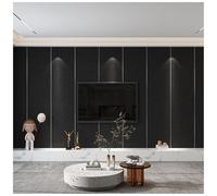 Papier Peint Adhésif Lin, Rouleau de Isolation Thermique Autocollant à L'humidité et Imperméable, Coussin Mural 5mm Réduction du Bruit Isolation, Papier Peint Imperméable(Noir,3Roll)