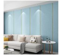 Papier Peint Adhésif Lin, Rouleau de Isolation Thermique Autocollant à L'humidité et Imperméable, Coussin Mural 5mm Réduction du Bruit Isolation, Papier Peint Imperméable(Bleu,1Roll)