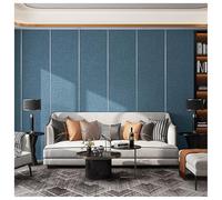 Papier Peint Adhésif Lin, Rouleau de Isolation Thermique Autocollant à L'humidité et Imperméable, Coussin Mural 5mm Réduction du Bruit Isolation, Papier Peint Imperméable(Dark Blue,3Roll)