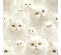 Papier Peint Adhesif Mural Animaux blancs Chats mignons Autocollant mural repositionnable Papier Adhésif Décoratif Papier Autocollant pour Meuble Motifs Papier Peint Chambre Salon Stickers Meuble En