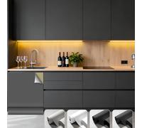 Papier Peint Adhesif Mural Decoratif Gris Foncé Mat, Papier Adhesif Pour Meuble Cuisine, 40x550 cm Film Autocollant Meuble, Rouleau Vinyle Adhésif Pour Cuisine Tables Armoires Mural