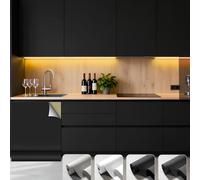 Papier Peint Adhesif Mural Decoratif Noir Mat, Papier Adhesif Pour Meuble Cuisine, 40x550 cm Film Autocollant Meuble, Rouleau Vinyle Adhésif Pour Cuisine Tables Armoires Mural