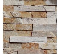 Papier Peint Adhesif Mural Effet Brique 3D Beige Rouleau Adhesif Decoratif mural Cuisine Salon Imper DEVIDOIR DE PAPIER ESSUIE-TOUT