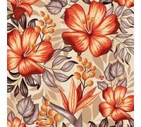 Papier Peint Adhesif Mural Fleurs Orange,44 x 300cm Papier Peint Beige Fleur Papier Peint Jaune Floral Marron Feuille Papier Peint Autocollant Botanique Papier Peint Adhesif pour Meuble Chambre,Salon