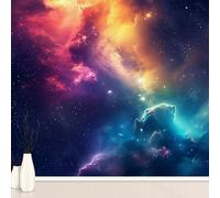Papier Peint Adhésif Nature Mystère Galaxie Univers, Planètes Système Solaire Murale 256 x 350 cm, Espace étoilé Stickers Muraux pour Salon Chambre Salle de Bain Autocollant Murale Décoration