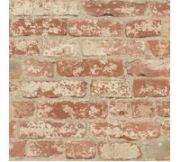 RoomMates Papier peint collant Brique stuqué Rouge RMK9035WP