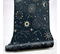 Papier Peint Adhesif Soleil Et Lune Papier Peint Auto-Adhésif Stickers Porte Plastique Imperméable-Film Autocollants Décoratifs Pvc Vinyle-Stickers Cuisine,Stickers Porte Placard 40X100CM