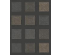 Papier Peint Africain Graphique Motif Avec Effet Métallique - Noir, Or, Argent