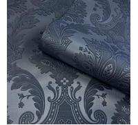 Papier Peint - Amara - Belgravia 7371 - Bleu Foncé - Finition Brillante - 10 m x 53 cm