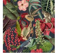 Papier peint Amazon - Rouge GranDeco JF2201 - Motif floral et végétal - Facile à appliquer