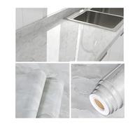 Papier peint amovible, Papier contact en marbre auto-adhésif gris et blanc, plusieurs tailles(Grey,393.75x31.5IN)