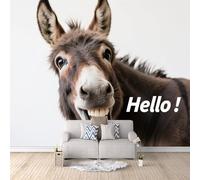 Papier Peint âne 150x105 cm Papier Peint Panoramique Effet 3D, Peinture Murale intissé Grande Drôle, pour Moderne Salon Chambre TV Fond