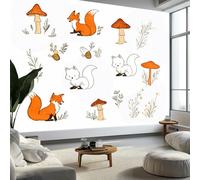 Papier Peint Animaux de La Forêt de Bande Dessinée, Peinture Murale Intissé Photo Style Minimaliste Mural Poster Salon Chambre Mur de fond Chambre des Enfants Bureau Décoration de Maison, 250 x 175 cm